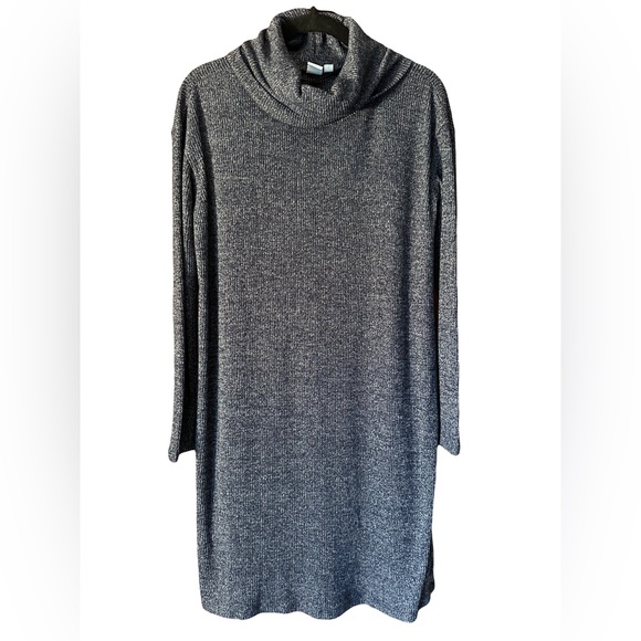Gap women’s Heather Blue Cowl Neck Knit Sweater Dress size small long sleeve - Picture 1 of 4